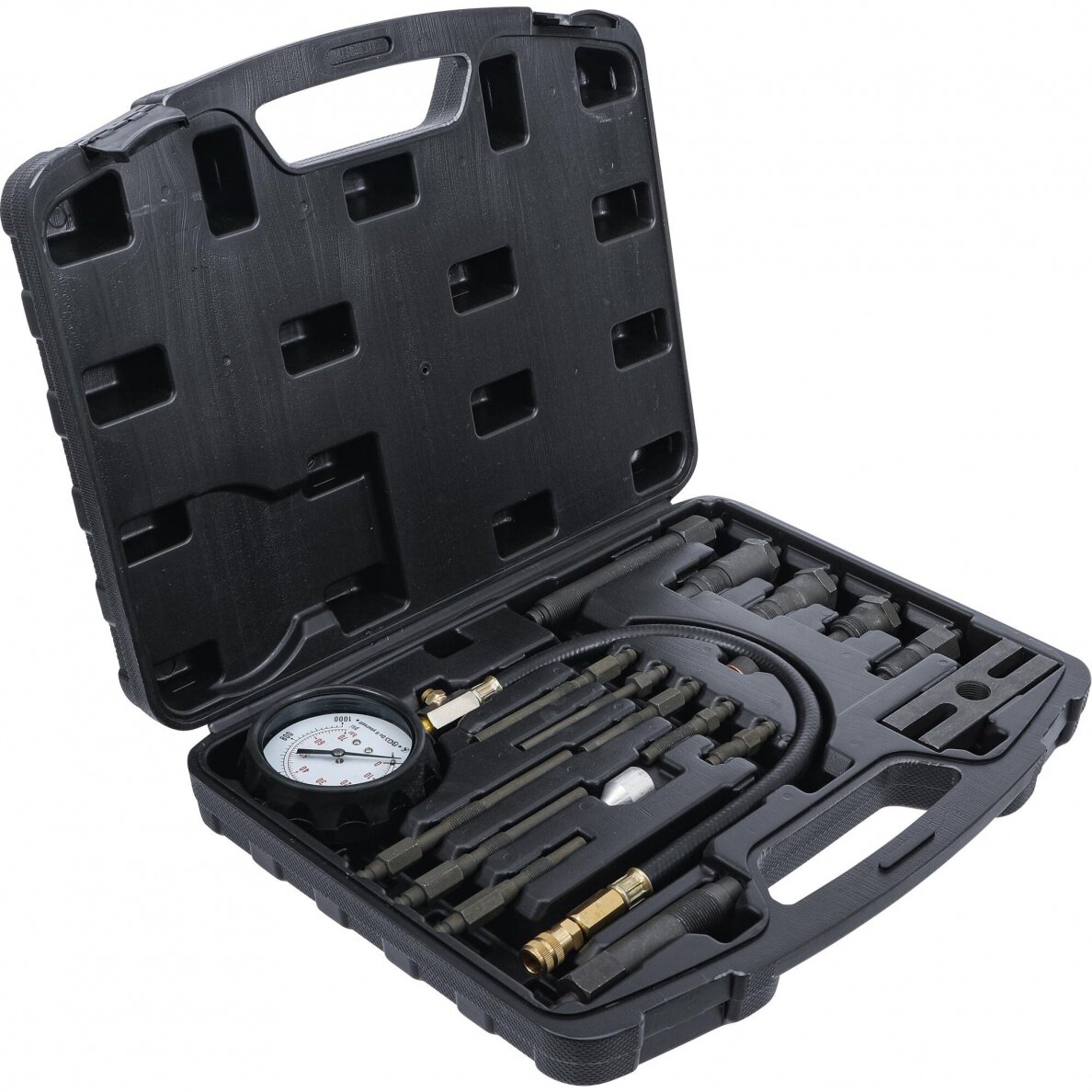 Dyzelinis kompresijos matuoklis su adapteriais (62660) Dyzelinis kompresijos matuoklis su adapteriais (62660)