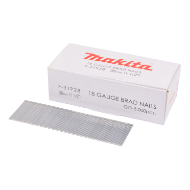 Smeigės Makita F-31928, 1,2x38mm, 18ga, 5000 vnt. Smeigės Makita F-31928, 1,2x38mm, 18ga, 5000 vnt.