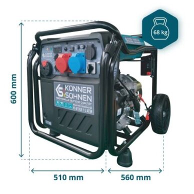 Inverterinis generatorius Könner&Söhnen KS 8100iE 1/3 ATSR, 8.0kW 3 Inverterinis generatorius Könner&Söhnen KS 8100iE 1/3 ATSR, 8.0kW 3