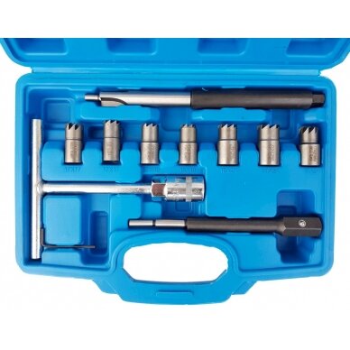 Dyzelinių purkštukų lizdų valymo rinkinys | 10 vnt. (SK1452) Dyzelinių purkštukų lizdų valymo rinkinys | 10 vnt. (SK1452)