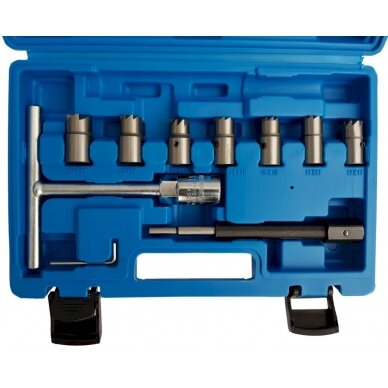 Dyzelinių purkštukų lizdų valymo rinkinys | 9 vnt. (SK8050) Dyzelinių purkštukų lizdų valymo rinkinys | 9 vnt. (SK8050)