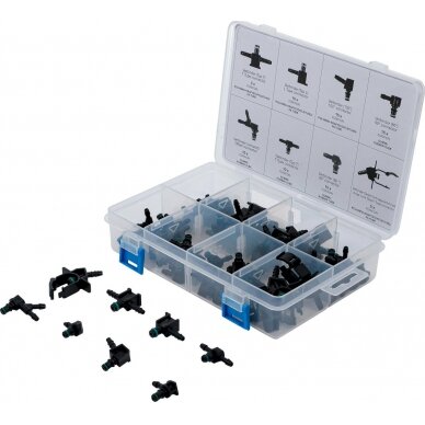 Dyzelino grįžtamosios linijos jungčių asortimentas | 85 vnt. (74301) Dyzelino grįžtamosios linijos jungčių asortimentas | 85 vnt. (74301)