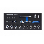 E-profil'io galvučių + 3/8 įrankiai / su dėklu vežimėliui