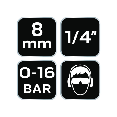 Eglinis sujungimas M - 1/4", 8 mm 7 Eglinis sujungimas M - 1/4", 8 mm 7