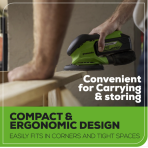 Akum. vibracinis šlifuoklis Greenworks G24FINSND, 24V (tik įrankis)