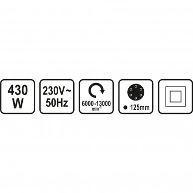 Ekscentrinis šlifuoklis Sthor 79309, 430w, 125 mm 2 Ekscentrinis šlifuoklis Sthor 79309, 430w, 125 mm 2