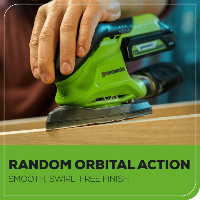 Akum. vibracinis šlifuoklis Greenworks G24FINSND, 24V (tik įrankis) 2 Akum. vibracinis šlifuoklis Greenworks G24FINSND, 24V (tik įrankis) 2