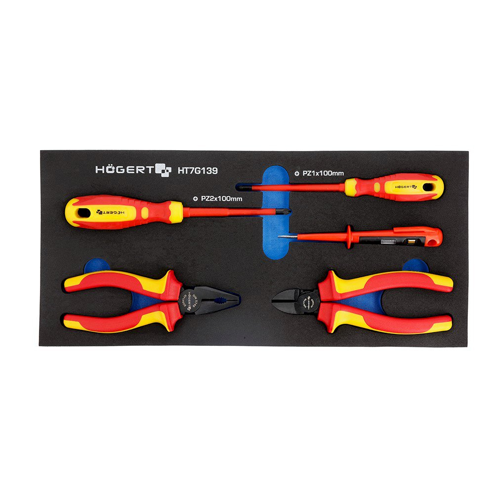 Elektriko replės + atsuktuvai 1000V / SU DĖKLU VEŽIMĖLIUI Elektriko replės + atsuktuvai 1000V / SU DĖKLU VEŽIMĖLIUI