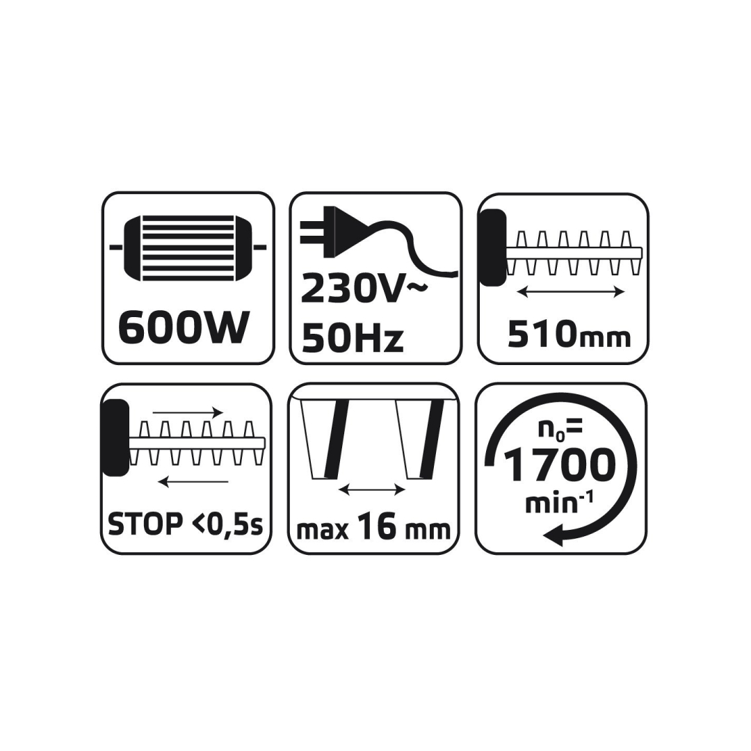 Elektrinės žirklės gyvatvorei 600W Verto 5