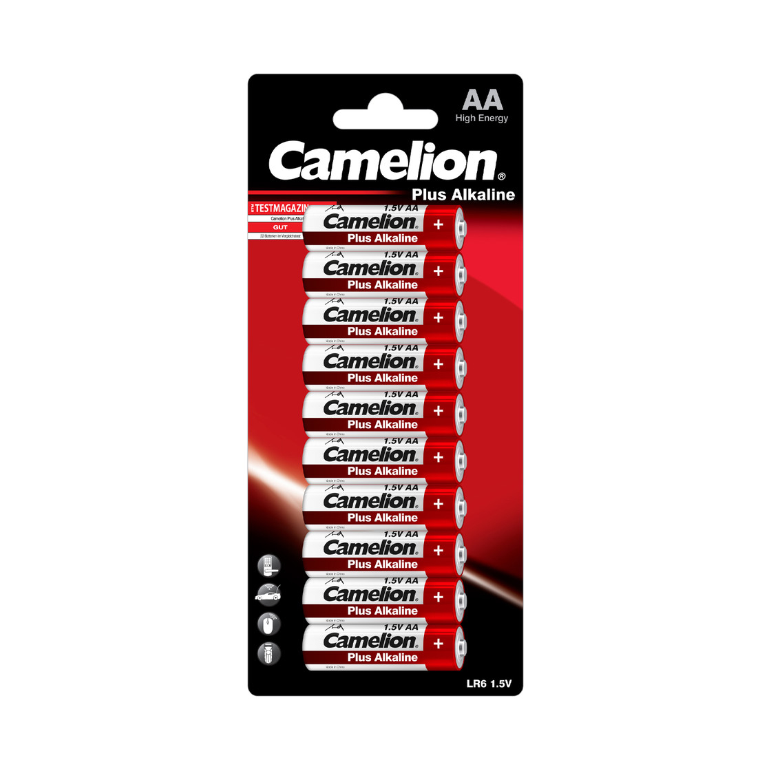 Elementai Alkaline, AA, LR06-SP10, CAMELION, 10 vnt. Elementai Alkaline, AA, LR06-SP10, CAMELION, 10 vnt.