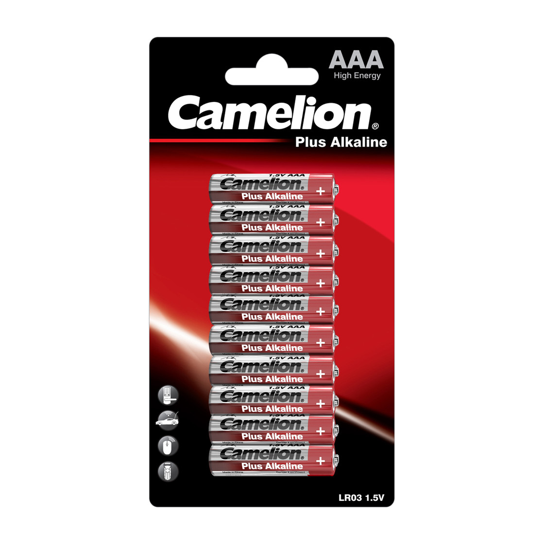 Elementai alkaline, AAA, LR03-B10, CAMELION, 10 vnt. Elementai alkaline, AAA, LR03-B10, CAMELION, 10 vnt.