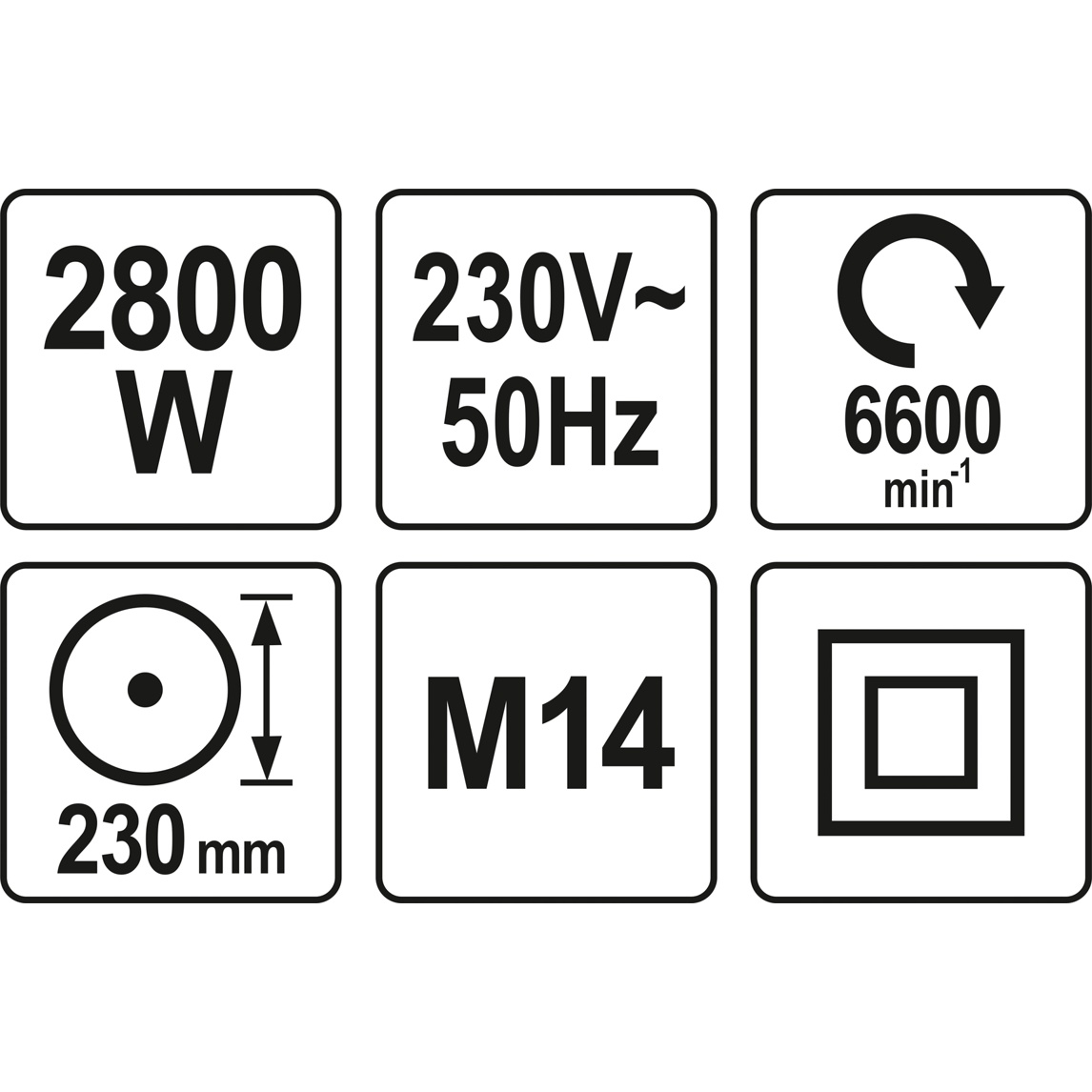 Elektrinis kampinis šlifuoklis Yato, 2800 W, 230 mm 3 Elektrinis kampinis šlifuoklis Yato, 2800 W, 230 mm 3