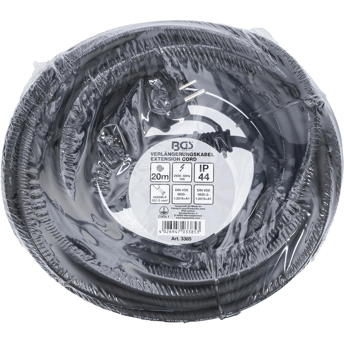 Elektrinis ilgintuvas BGS-technic, 20 m, 3 x 1.5 mm² 2 Elektrinis ilgintuvas BGS-technic, 20 m, 3 x 1.5 mm² 2