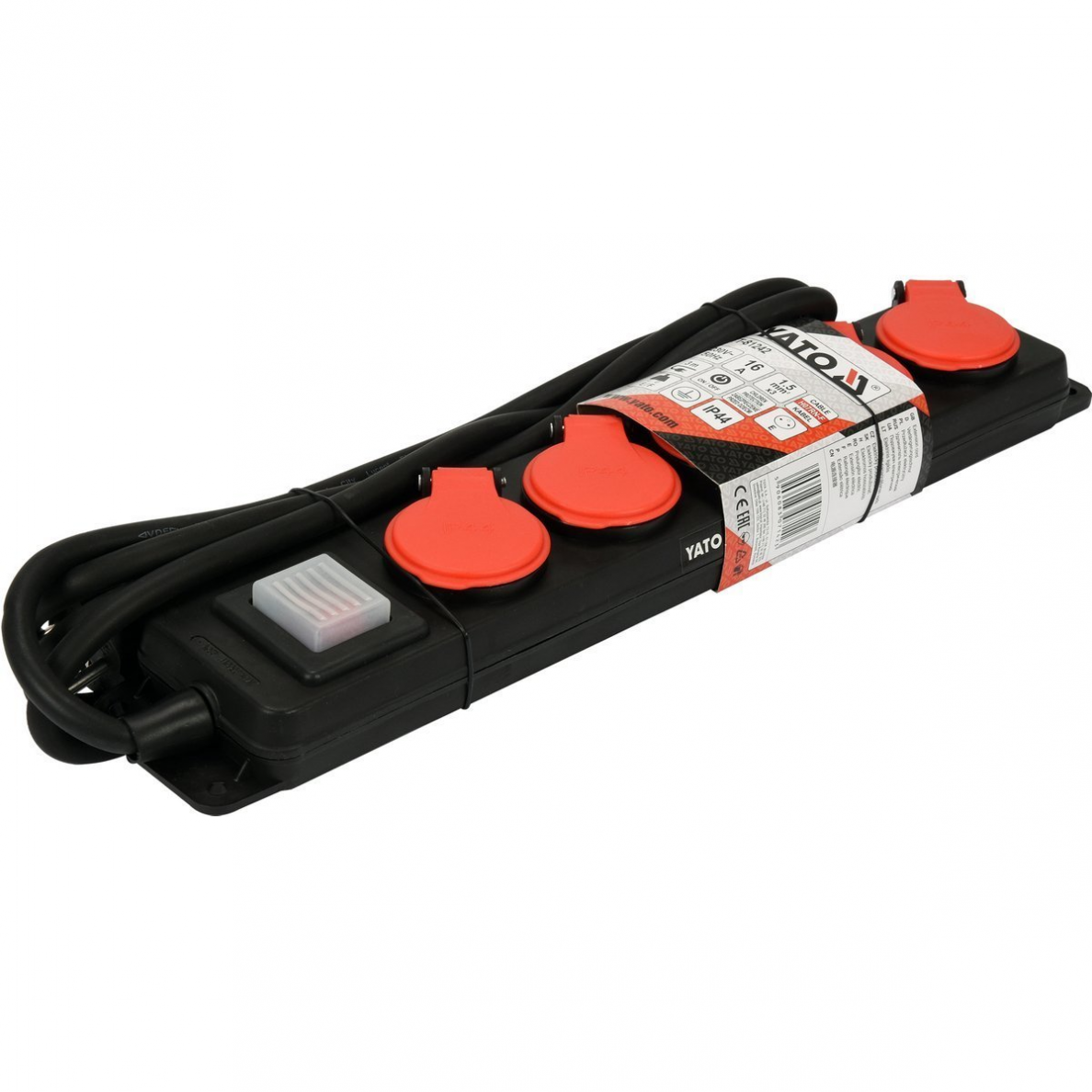 Elektrinis ilgintuvas Yato, 5 lizdai, 3 m 4 Elektrinis ilgintuvas Yato, 5 lizdai, 3 m 4