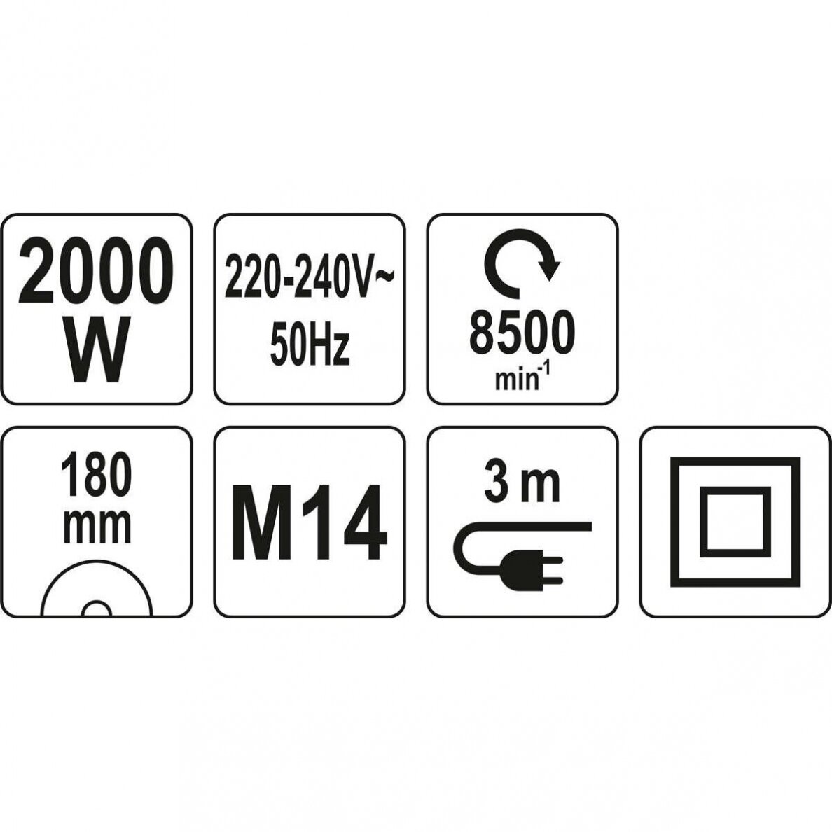 Elektrinis kampinis šlifuolkis Yato YT-82104, 2000W, 180 mm 2 Elektrinis kampinis šlifuolkis Yato YT-82104, 2000W, 180 mm 2