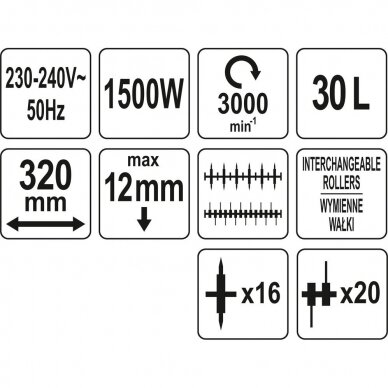 Elektrinis aeratorius / skarifikatorius FLO 79734, 1500W, 32cm 7 Elektrinis aeratorius / skarifikatorius FLO 79734, 1500W, 32cm 7