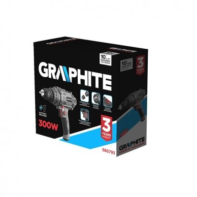 Elektrinis gręžtuvas / suktuvas GRAPHITE 58G793, 300 W 11 Elektrinis gręžtuvas / suktuvas GRAPHITE 58G793, 300 W 11