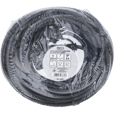 Elektrinis ilgintuvas BGS-technic, 20 m, 3 x 1.5 mm² 2 Elektrinis ilgintuvas BGS-technic, 20 m, 3 x 1.5 mm² 2
