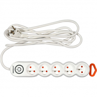 Elektrinis ilgintuvas Sthor, 5 lizdai, 3 m 1 Elektrinis ilgintuvas Sthor, 5 lizdai, 3 m 1