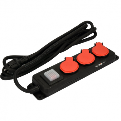 Elektrinis ilgintuvas Yato, 3 lizdai, 3 m Elektrinis ilgintuvas Yato, 3 lizdai, 3 m