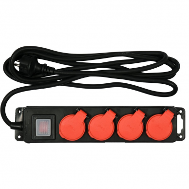 Elektrinis ilgintuvas Yato, 4 lizdai, 3 m 1 Elektrinis ilgintuvas Yato, 4 lizdai, 3 m 1