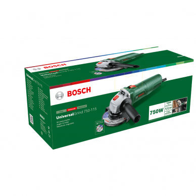 Elektrinis kampinis šlifuoklis Bosch UniversalGrind 750-125, 750 W 1 Elektrinis kampinis šlifuoklis Bosch UniversalGrind 750-125, 750 W 1