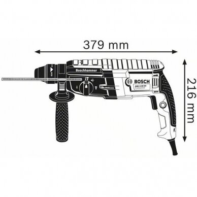 Elektrinis perforatorius Bosch GBH 2-28, 3.2 J + lagaminas L-BOXX 1 Elektrinis perforatorius Bosch GBH 2-28, 3.2 J + lagaminas L-BOXX 1