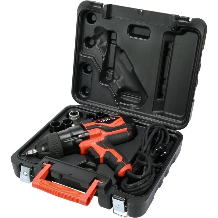Elektrinis smūginis veržliaraktis Yato su rinkiniu 1/2", 600 Nm, 1020W 1 Elektrinis smūginis veržliaraktis Yato su rinkiniu 1/2", 600 Nm, 1020W 1
