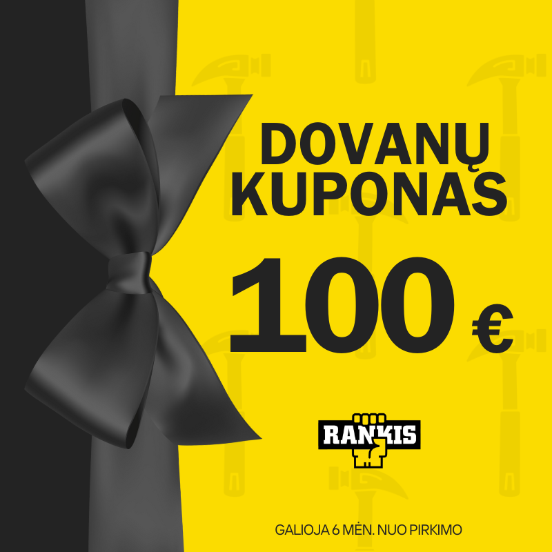Elektroninis dovanų kuponas apsipirkti rankis.lt, vertė 100 €