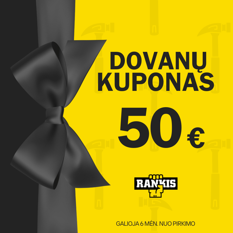Elektroninis dovanų kuponas apsipirkti rankis.lt, vertė 50 €