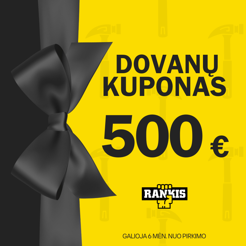Elektroninis dovanų kuponas apsipirkti rankis.lt, vertė 500 € Elektroninis dovanų kuponas apsipirkti rankis.lt, vertė 500 €