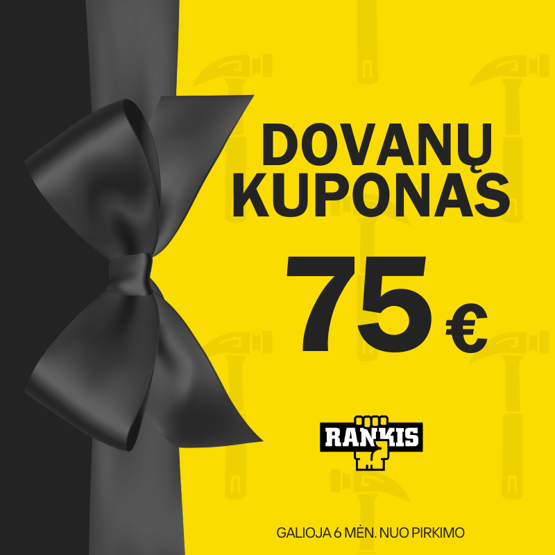 Elektroninis dovanų kuponas apsipirkti rankis.lt, vertė 75 €