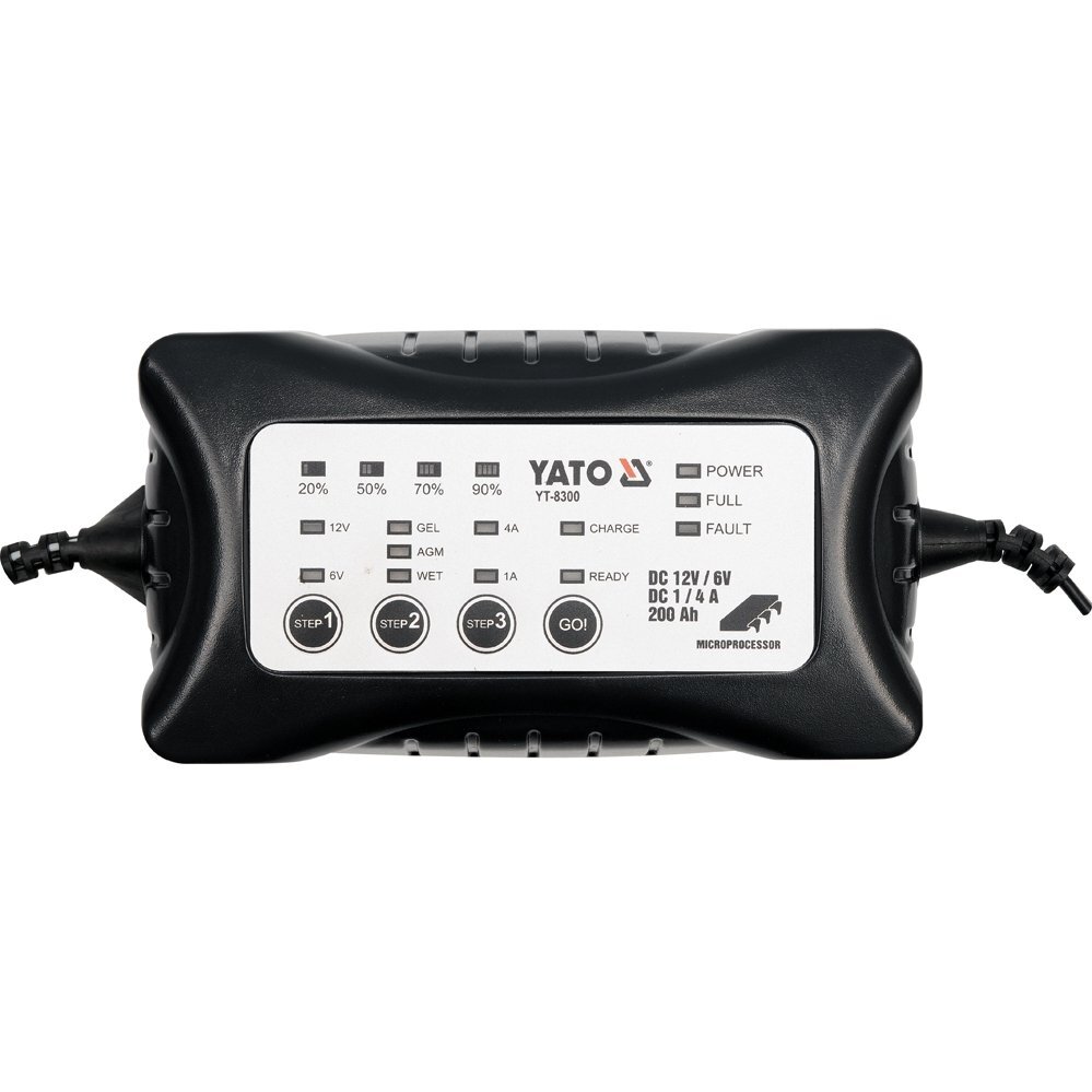 Elektroninis įkroviklis Yato 12 / 6v, 1-4a, 200ah 2 Elektroninis įkroviklis Yato 12 / 6v, 1-4a, 200ah 2