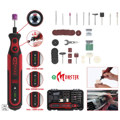 eMonster rechargable grinder set, 50 pcs, KS Tools 1 eMonster rechargable grinder set, 50 pcs, KS Tools 1