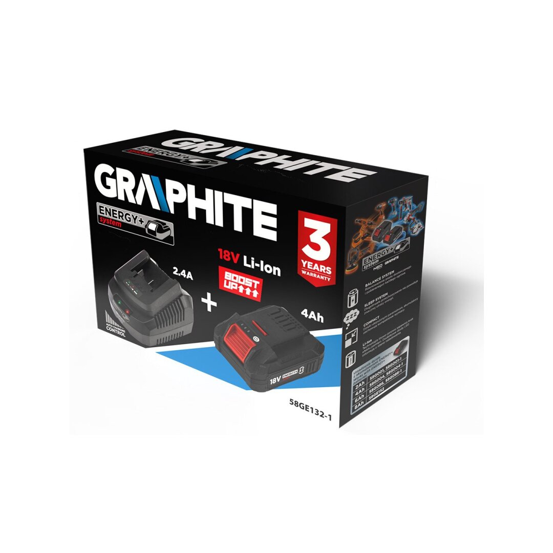 Energija+ rinkinys: 4AH BOOST UP akumuliatorių su įkrovikliu 1