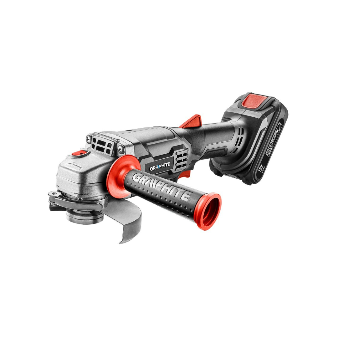 Akumuliatorinis kampinis šlifuoklis GRAPHITE 58GE130, 18V Energy+ 125 mm (be akum. ir krov.) 2