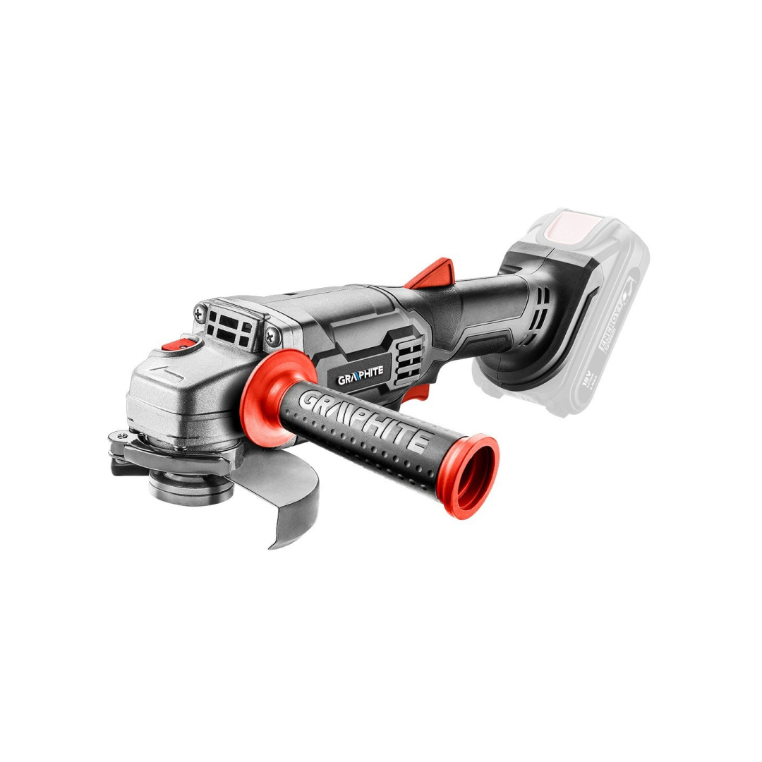 Akumuliatorinis kampinis šlifuoklis GRAPHITE 58GE130, 18V Energy+ 125 mm (be akum. ir krov.) Akumuliatorinis kampinis šlifuoklis GRAPHITE 58GE130, 18V Energy+ 125 mm (be akum. ir krov.)
