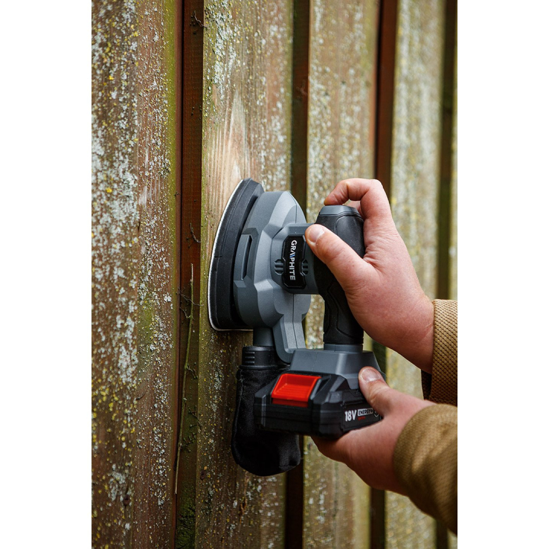 Akum. ekscentrinis šlifuoklis DELTA 58GE141 Energy+ 18 V (be akum. ir krov.) 6