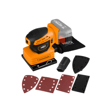 Akum. orbitinis šlifuoklis NEO 04-623, 18V 3in1 (be akum. ir krov.) Akum. orbitinis šlifuoklis NEO 04-623, 18V 3in1 (be akum. ir krov.)