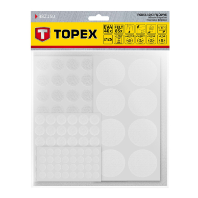 EVA lipnus veltinio ir putplasčio pagalvėlės, baltos, 125 vnt. 1 EVA lipnus veltinio ir putplasčio pagalvėlės, baltos, 125 vnt. 1