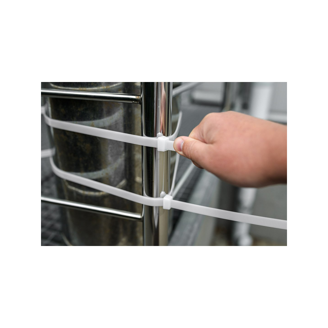 EXTREME plastikiniai užveržimo - tvirtinimo dirželiai 12,0 × 700 mm, balti, 50 vnt. 2 EXTREME plastikiniai užveržimo - tvirtinimo dirželiai 12,0 × 700 mm, balti, 50 vnt. 2