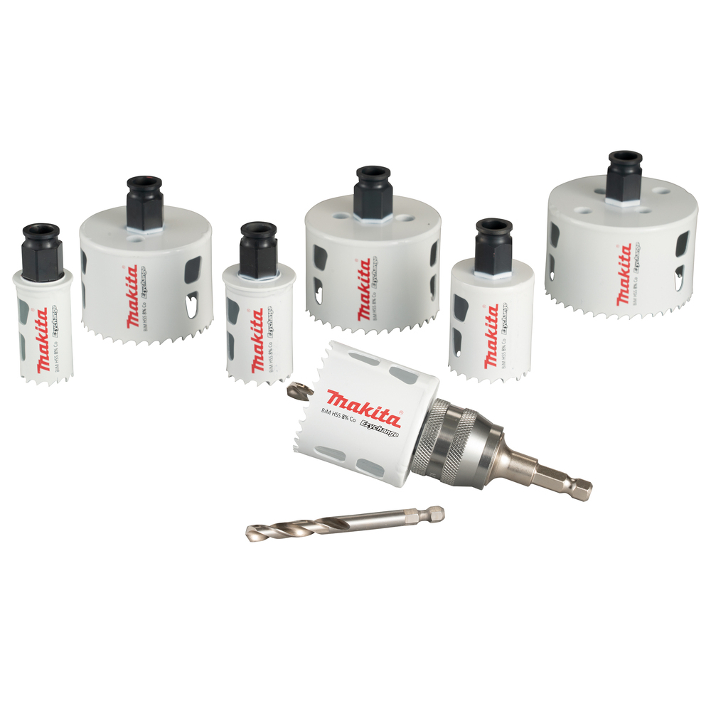 Gręžimo karūnų rinkinys Makita E-12295, 7 dydžių 2