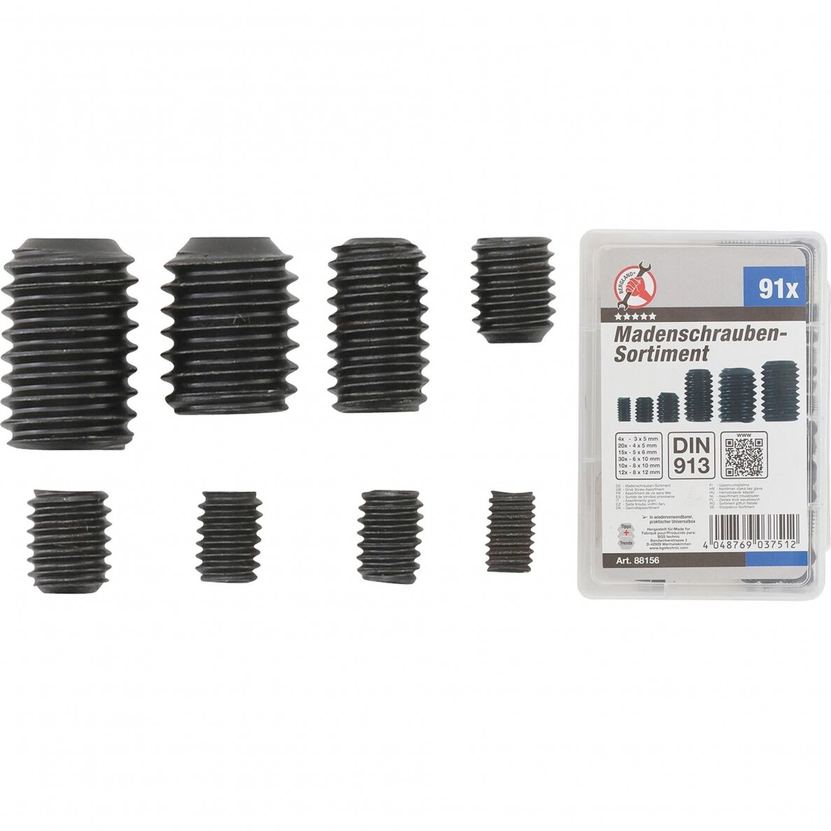 Fiksavimo varžtų asortimentas | 91 vnt. (88156) 1