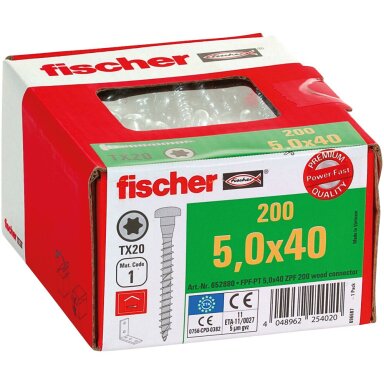 Fischer medsraigtis kampuočiui FPF-PT ZPF 5.0x40, 200 vnt. Fischer medsraigtis kampuočiui FPF-PT ZPF 5.0x40, 200 vnt.