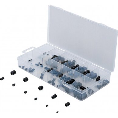 Fiksavimo varžtelių rinkinys | 160 vnt. (14135) Fiksavimo varžtelių rinkinys | 160 vnt. (14135)