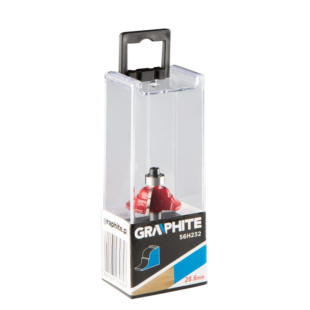 Frezavimo antgalis, paviršius apvalinamas, dekoratyvinis, HM, 28,6 x 11,7 mm, kotas 6 mm 1