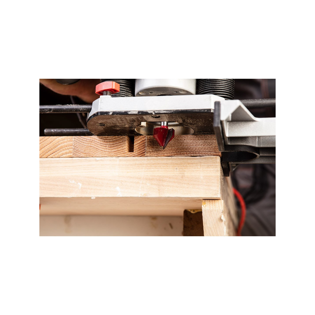 Frezavimo antgalis, V formos griovelis, HM, 25,4 x 25,4 mm, kotas 8 mm 3