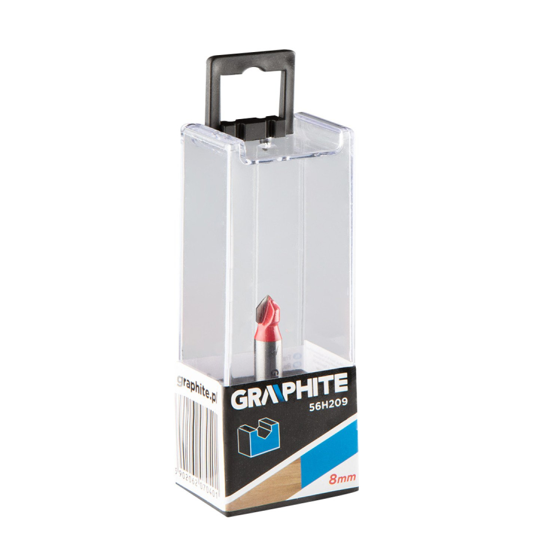 Frezavimo antgalis, V formos griovelis, HM, 8 x 8 mm, kotas 8 mm 1 Frezavimo antgalis, V formos griovelis, HM, 8 x 8 mm, kotas 8 mm 1