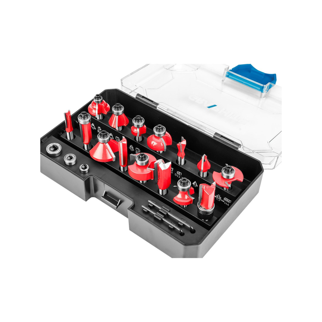 Frezos, 8 mm kotas, 15 vnt. rinkinys. 3 Frezos, 8 mm kotas, 15 vnt. rinkinys. 3