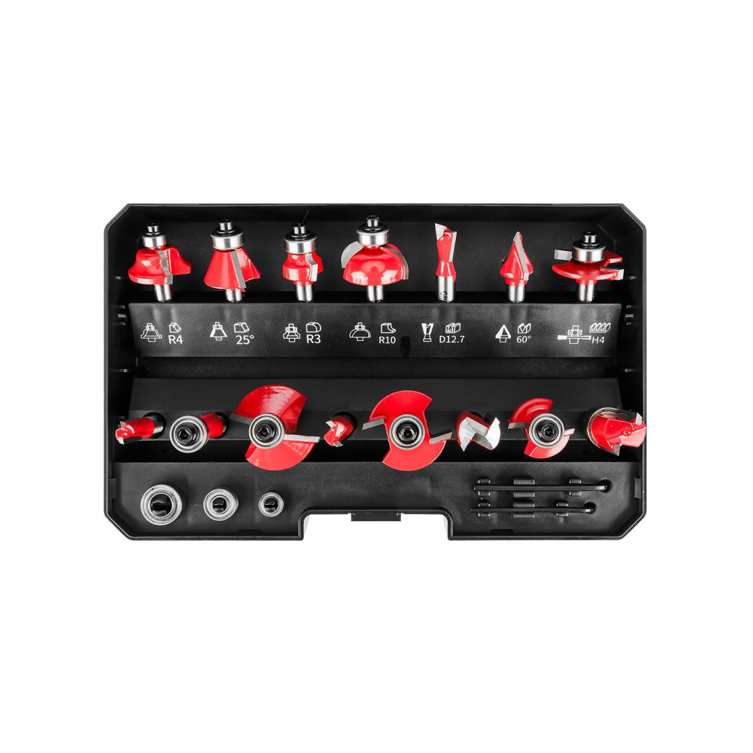 Frezos, 8 mm kotas, 15 vnt. rinkinys. 5